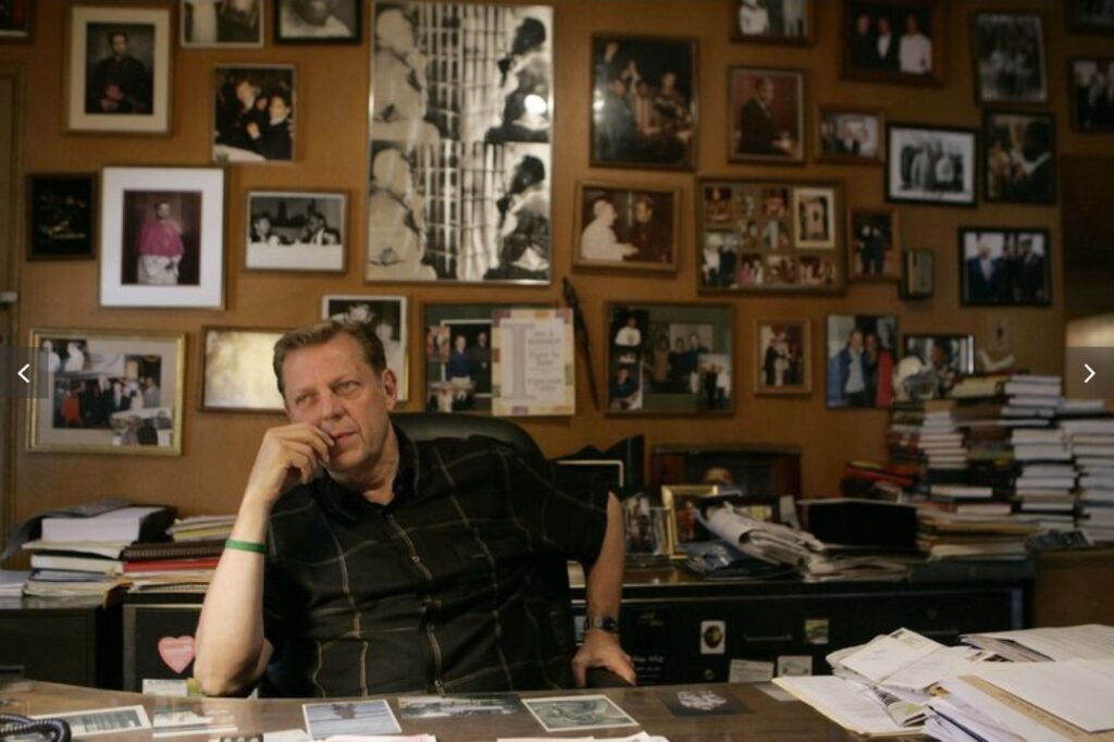 The Rev. Michael Pfleger in his office at St. Sabina Catholic Church in 2007. (Terrence Antonio James / Chicago Tribune)