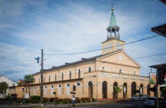 Holy Savior Cathedral in Cayenne, French Guiana, in July 2013. (Photo by JEAN-MATTHIEU GAUTIER/CIRIC)   Read more at: https://international.la-croix.com/news/religion/vatican-investigates-retired-bishop-in-french-guiana-over-abuse-allegations/14092