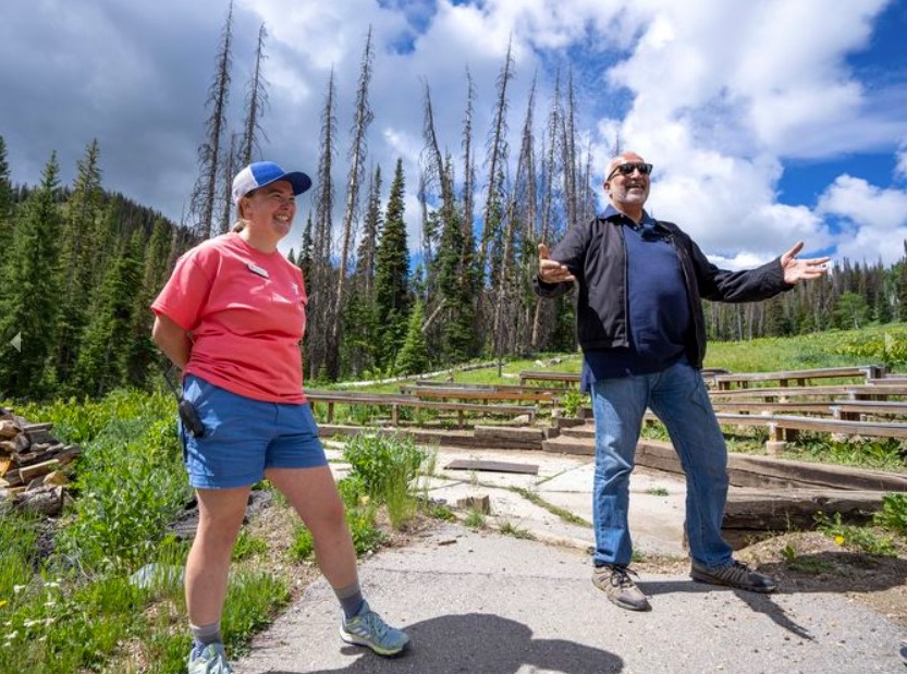 Salt Lake County District Attorney Sim Gill, leads a tour of the new Camp Hope, which the district attorneys office runs for kids who have observed or have been victims of violence, on Wednesday, June 30, 2021.  (Rick Egan | The Salt Lake Tribune) 