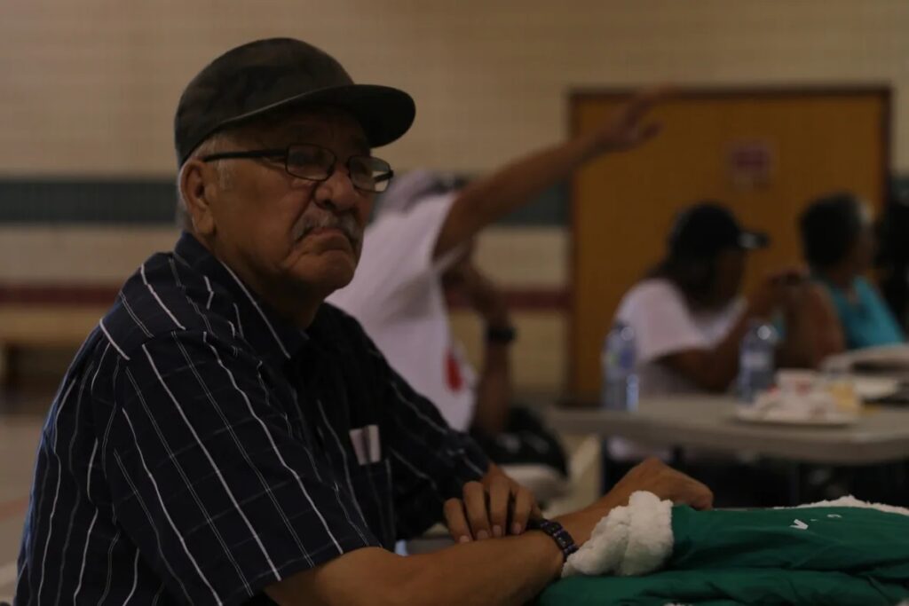 Residential school survivors and their families expressed sadness, anger and frustration with the archbishop of Regina and the Catholic Church. (Chanss Lagaden/CBC)