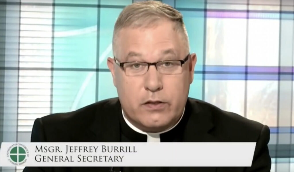 Msgr. Jeffrey Burrill. Credit: USCCB/screenshot