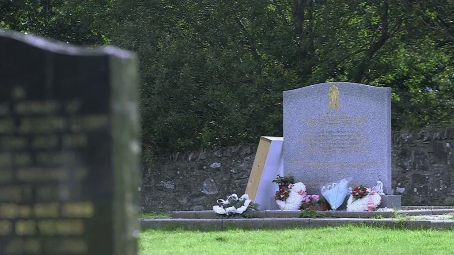 Memorial stone at St Mary's Cemetery to remember all who died at Smyllum Park orphanage