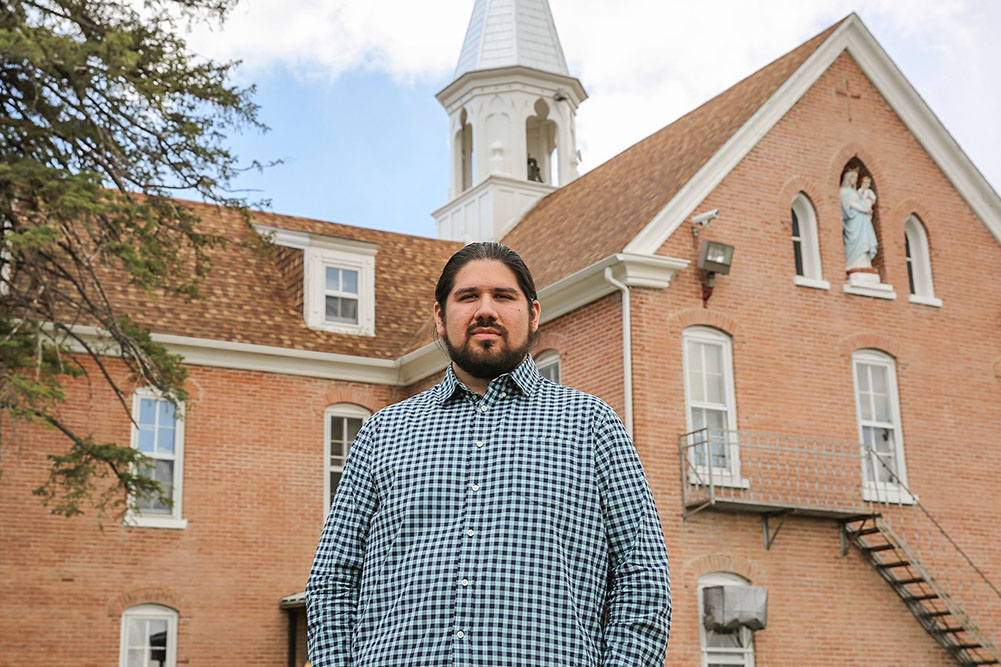 Maka Black Elk, a citizen of the Oglala Lakota Nation, is the previous executive director of the truth and healing process for the former Holy Rosary School, now "Mahpíya Lúta," on the Pine Ridge Indian Reservation in South Dakota. (CNS/Courtesy of Red Cloud Indian School/Marcus Fast Wolf)