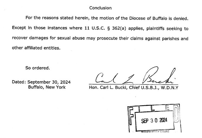 U.S. Bankruptcy Court Judge Carl Bucki's September 30, 2024 decision.