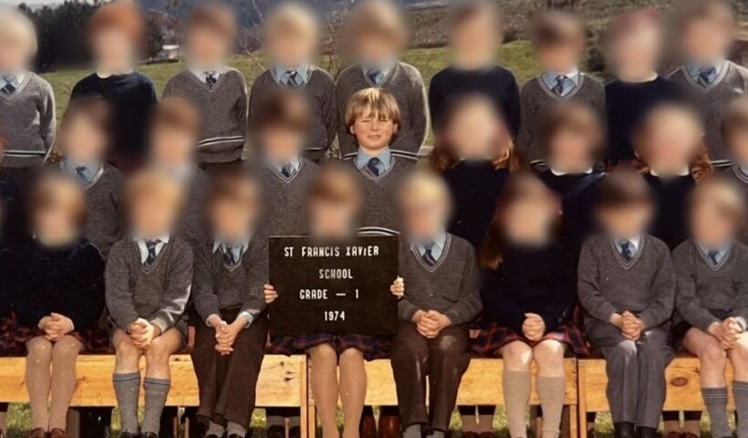 James, a Pell survivor, in his first grade class photograph at St. Francis Xavier School in Ballarat in 1974.