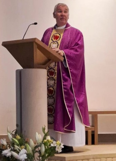 Fr. Michael Halsall, preaching at London's Allen Hall seminary on All Souls Day 2024 (Courtesy of Michael Halsall)