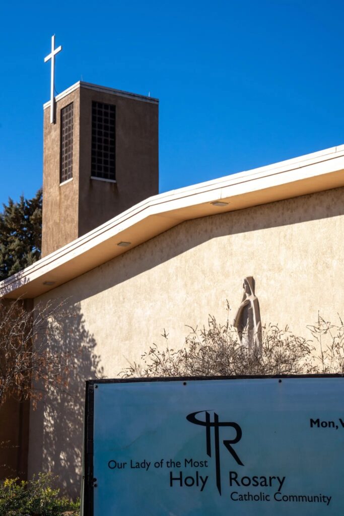 Lady of the Most Holy Rosary Catholic Community in west Albuquerque, where Father Richard Spellman worked in the 1950s. Nadav Soroker/Searchlight New Mexico